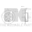 Jeu de 2 disques de frein arrière NK 313432 - Visuel 3