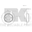 Jeu de 2 disques de frein arrière NK 313446 - Visuel 3