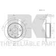 Jeu de 2 disques de frein arrière NK 313531 - Visuel 3