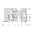 Jeu de 2 disques de frein avant NK 313642 - Visuel 3