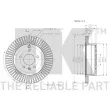 Jeu de 2 disques de frein arrière NK 313665 - Visuel 3