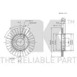 Jeu de 2 disques de frein avant NK 314758 - Visuel 3
