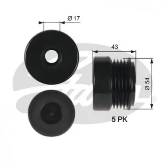 Poulie roue libre, alternateur GATES OAP7031