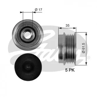 Poulie roue libre, alternateur GATES OAP7033