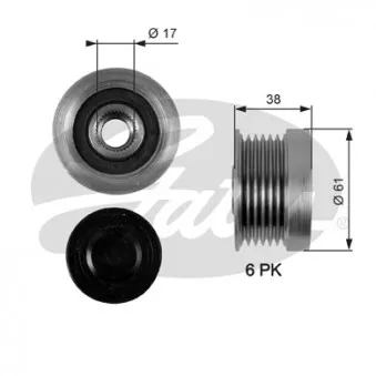Poulie roue libre, alternateur GATES OAP7036