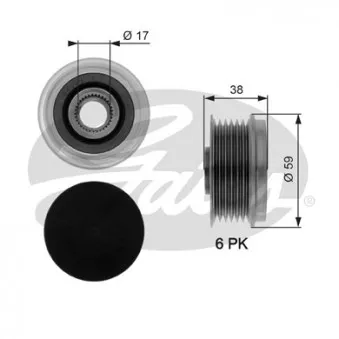 Poulie roue libre, alternateur GATES OAP7039