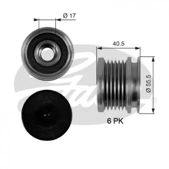 Poulie roue libre, alternateur GATES OAP7040