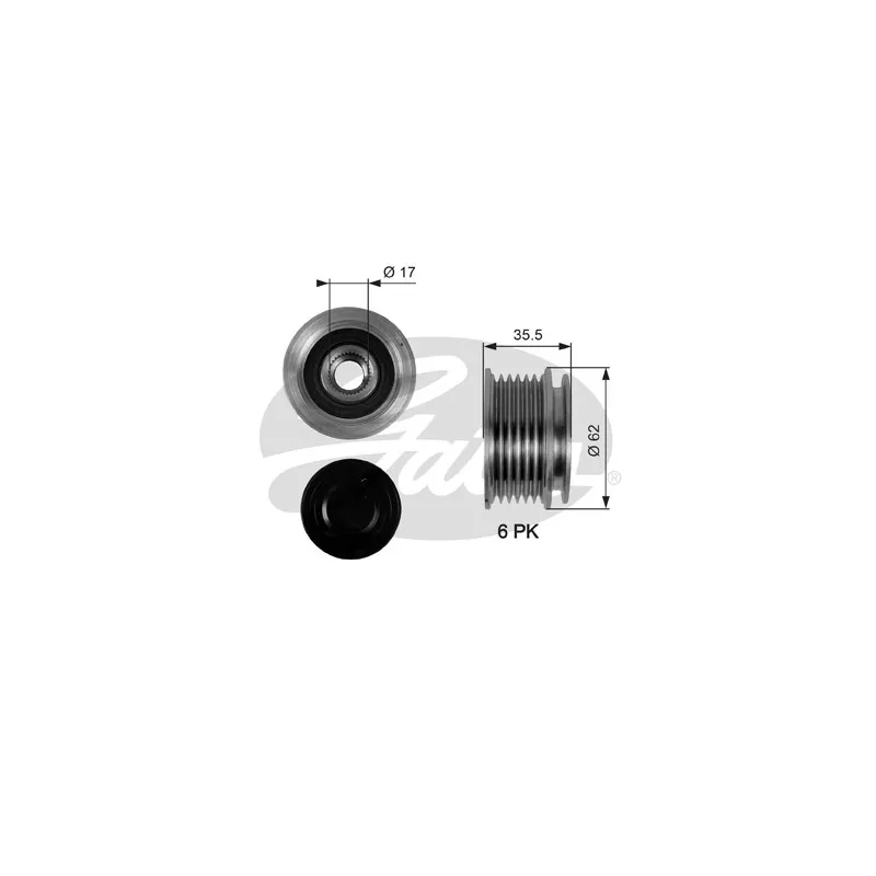 Poulie roue libre, alternateur GATES OAP7044