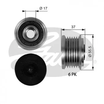 Poulie roue libre, alternateur GATES OAP7046