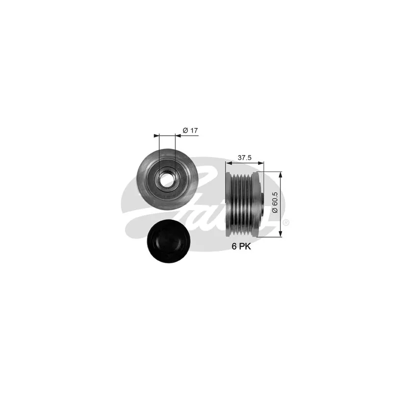 Poulie roue libre, alternateur GATES OAP7048