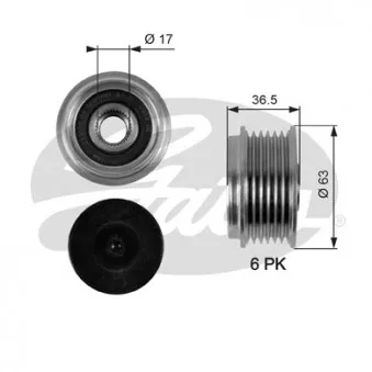Poulie roue libre, alternateur GATES OAP7051