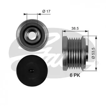 Poulie roue libre, alternateur GATES OAP7055