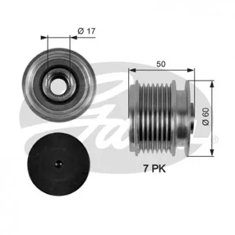 Poulie roue libre, alternateur GATES OAP7058