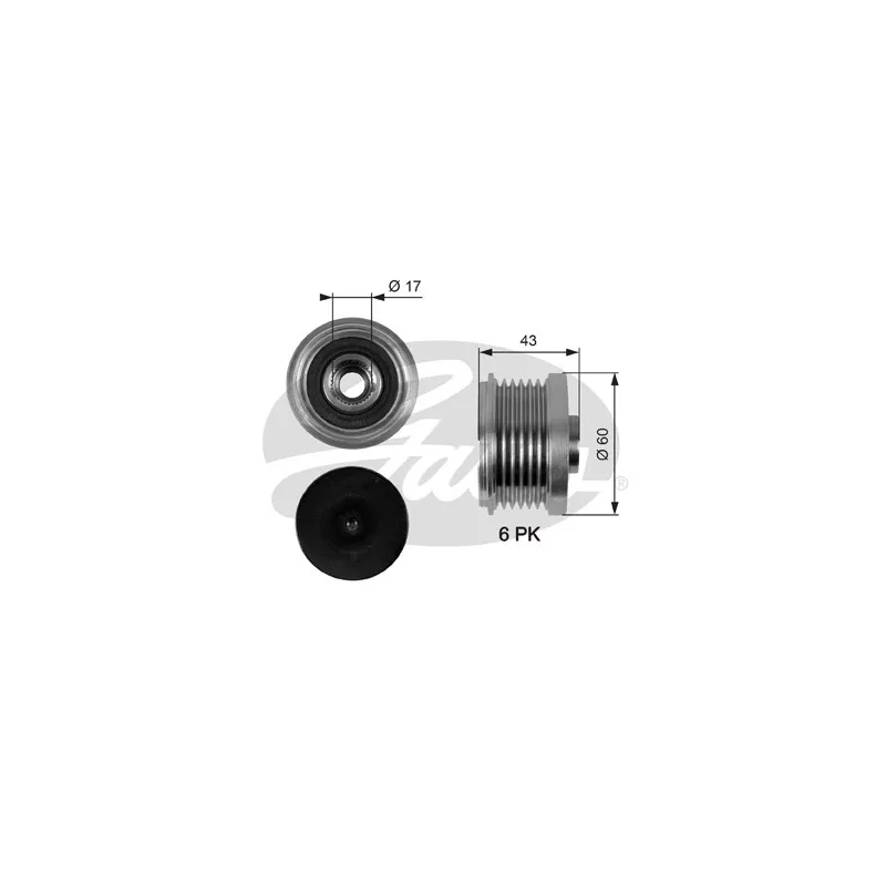 Poulie roue libre, alternateur GATES OAP7059