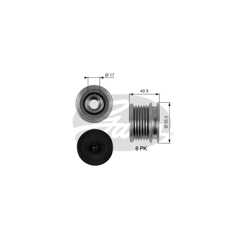 Poulie roue libre, alternateur GATES OAP7060