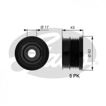 Poulie roue libre, alternateur GATES OAP7062