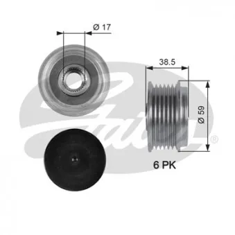 Poulie roue libre, alternateur GATES OAP7063