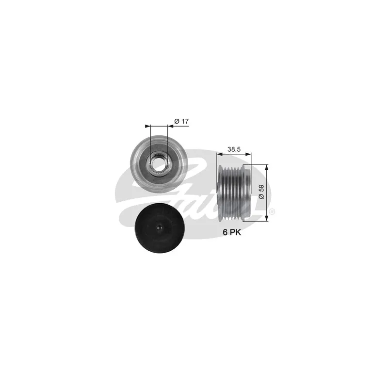 Poulie roue libre, alternateur GATES OAP7063