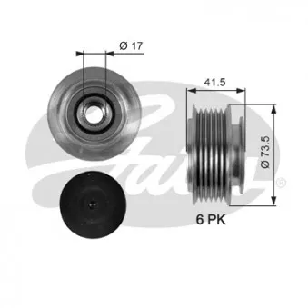 Poulie roue libre, alternateur GATES OAP7066