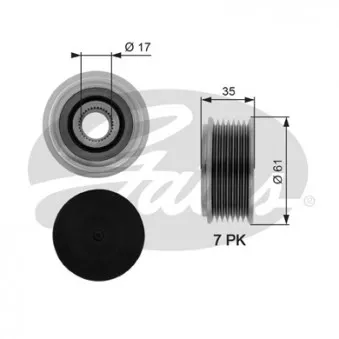 Poulie roue libre, alternateur GATES OAP7070