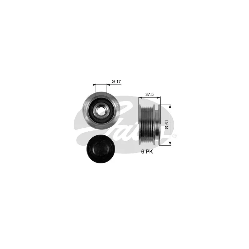 Poulie roue libre, alternateur GATES OAP7072