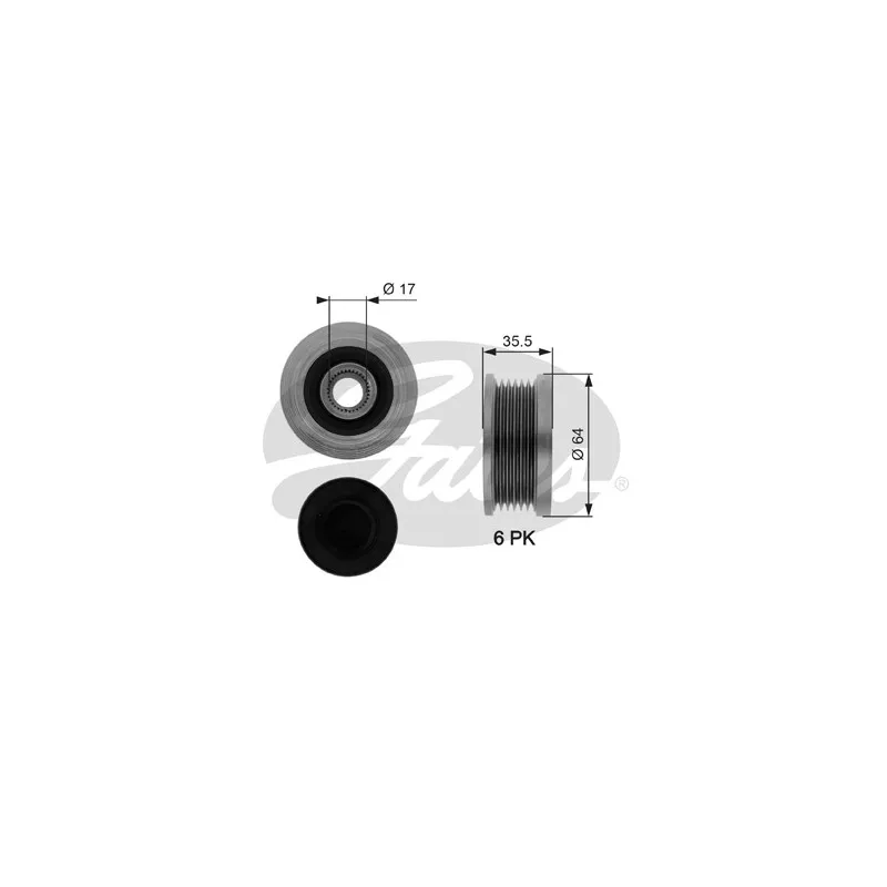 Poulie roue libre, alternateur GATES OAP7073
