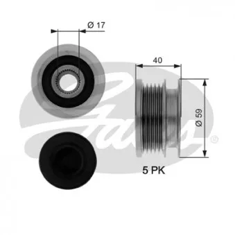 Poulie roue libre, alternateur GATES OAP7074