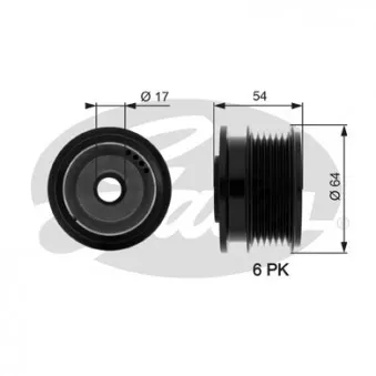 Poulie roue libre, alternateur GATES OAP7083