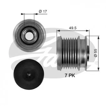 Poulie roue libre, alternateur GATES OAP7086