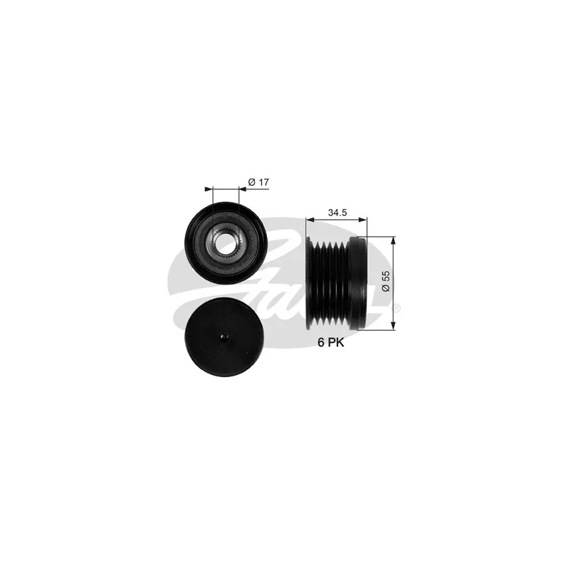 Poulie roue libre, alternateur GATES OAP7090