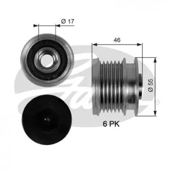 Poulie roue libre, alternateur GATES OAP7092