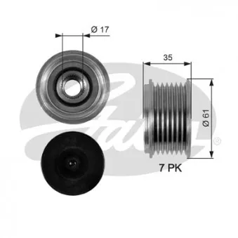 Poulie roue libre, alternateur GATES OAP7095