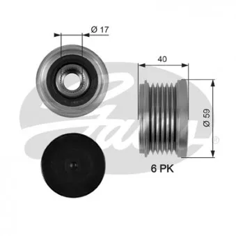 Poulie roue libre, alternateur GATES OAP7097