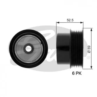 Poulie roue libre, alternateur GATES OAP7101