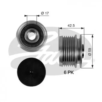 Poulie roue libre, alternateur GATES OAP7106