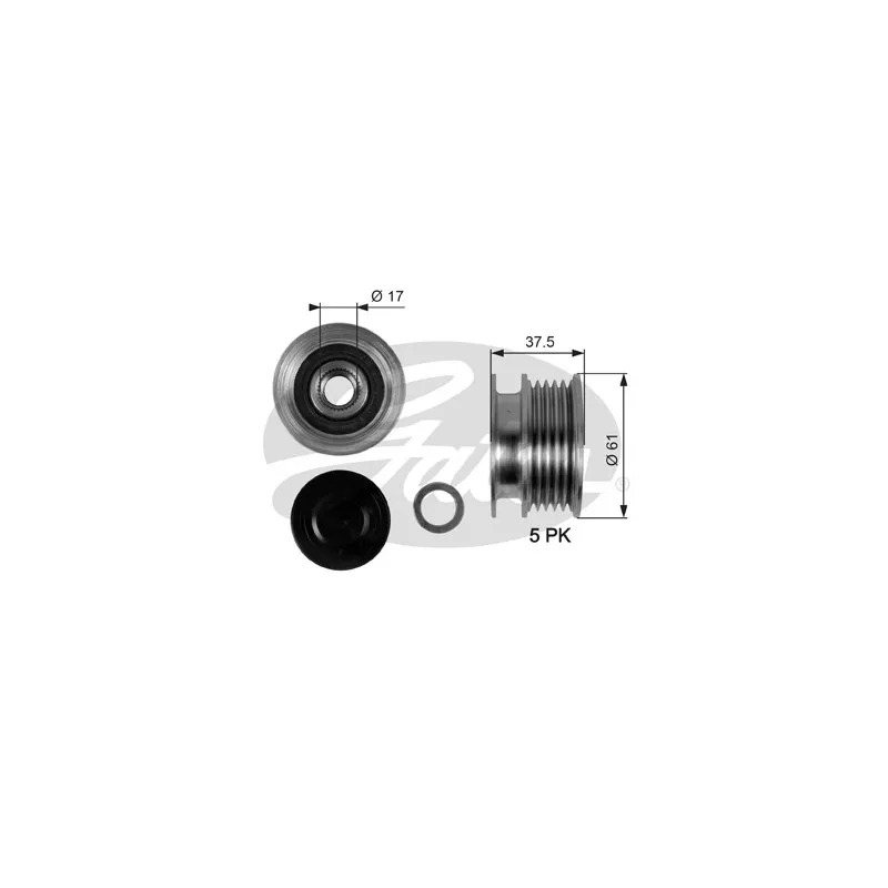 Poulie roue libre, alternateur GATES OAP7108