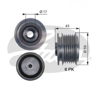 Poulie roue libre, alternateur GATES OAP7112