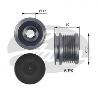 Poulie roue libre, alternateur GATES OAP7114