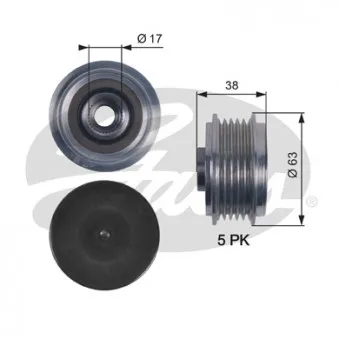 Poulie roue libre, alternateur GATES OAP7116