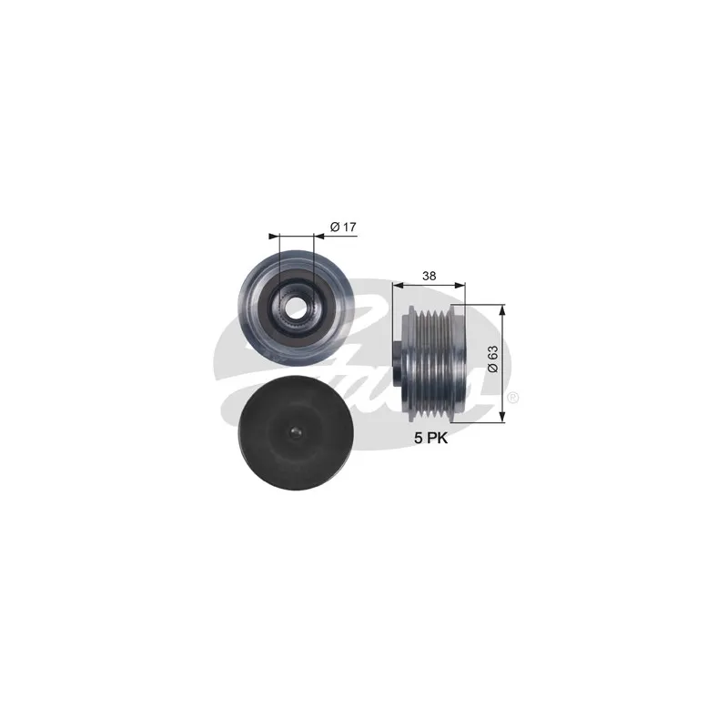 Poulie roue libre, alternateur GATES OAP7116