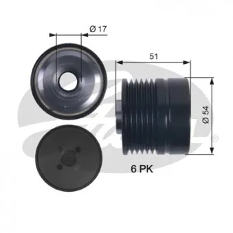 Poulie roue libre, alternateur GATES OAP7118