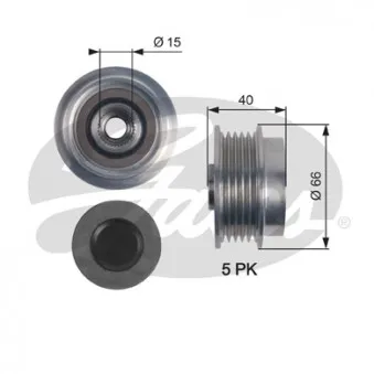 Poulie roue libre, alternateur GATES OAP7121