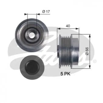 Poulie roue libre, alternateur GATES OAP7122
