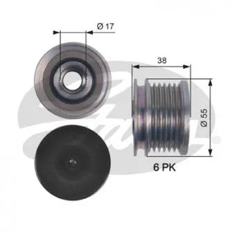 Poulie roue libre, alternateur GATES OAP7124