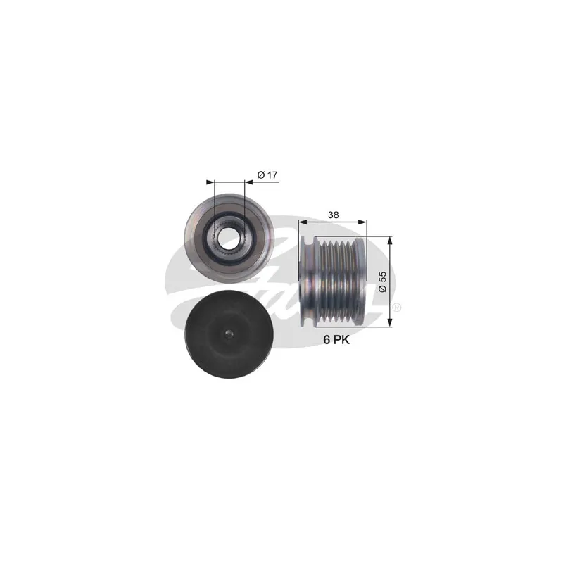 Poulie roue libre, alternateur GATES OAP7124