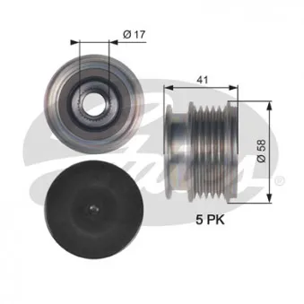 Poulie roue libre, alternateur GATES OAP7126