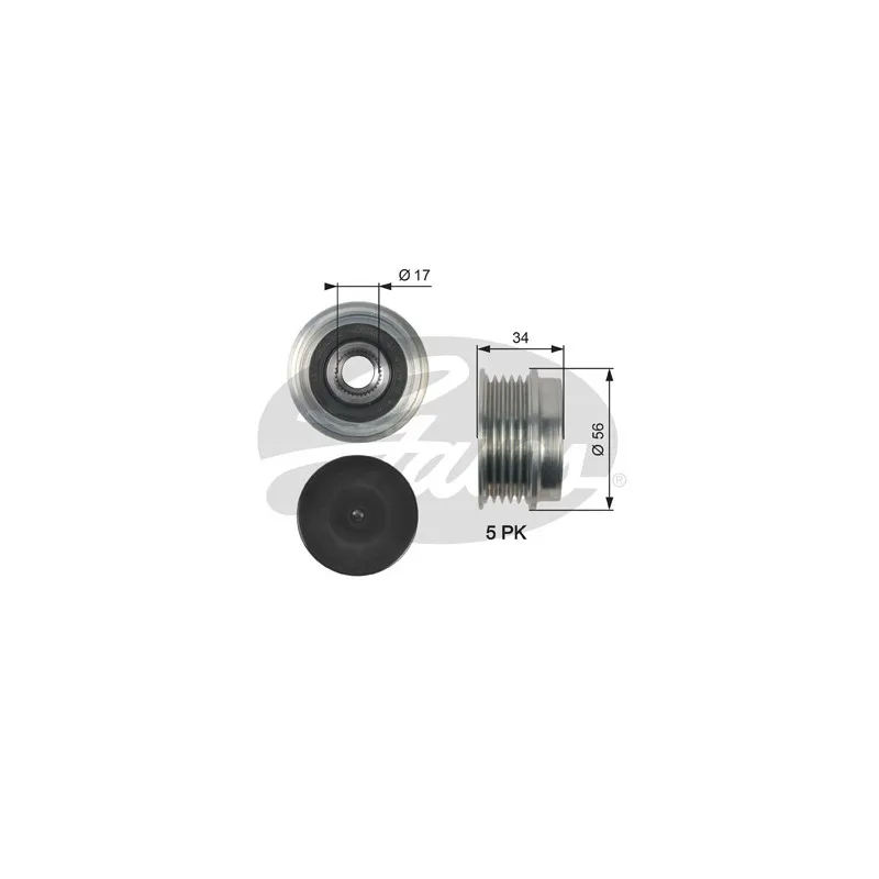 Poulie roue libre, alternateur GATES OAP7127