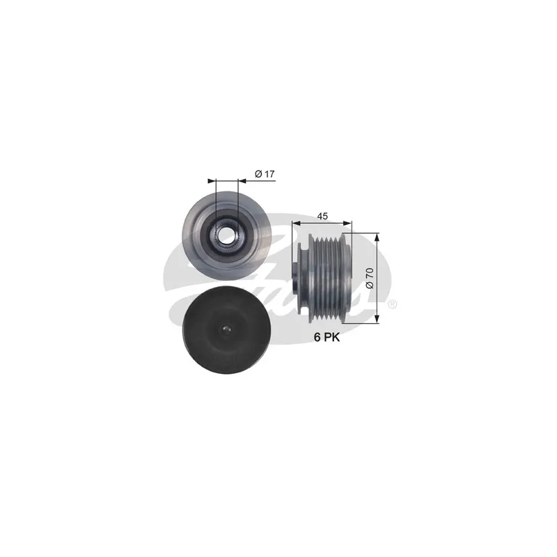 Poulie roue libre, alternateur GATES OAP7128