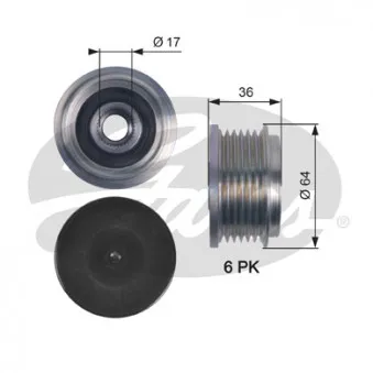 Poulie roue libre, alternateur GATES OAP7131