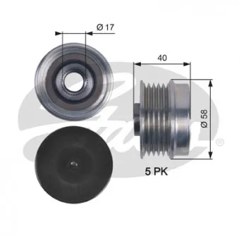 Poulie roue libre, alternateur GATES OAP7132